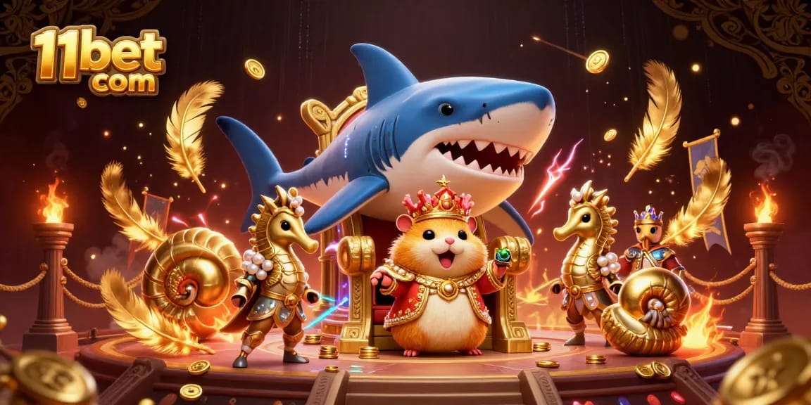 Experience thrilling gameplay at 11bet com with a dynamic casino scene featuring unique characters.